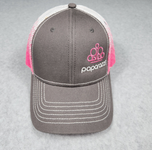 Paparazzi Mesh Pink & Gray Mesh Baseball Hat