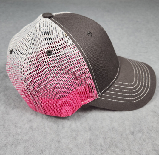 Paparazzi Mesh Pink & Gray Mesh Baseball Hat