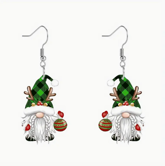 Christmas Gnome Earrings Multicolor