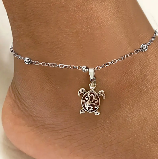 Women's Fashion Sea Turtle Pendant Ankle Chain Bracelet