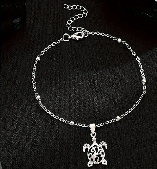 Women's Fashion Sea Turtle Pendant Ankle Chain Bracelet