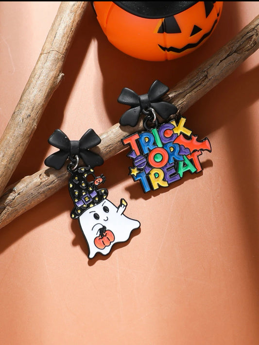 Trick or Treat Halloween Post Back Earrings