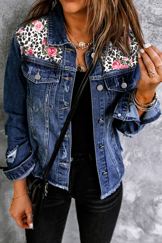 Ladies  Denim  Floral     Button   Jacket    🔥   SAVINGS   🔥