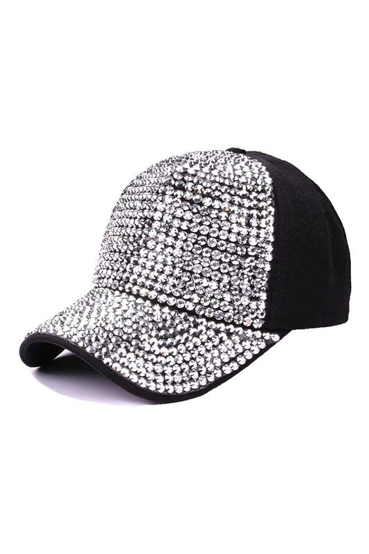 Front Embellished Bling Rhinestone Baseball Cap ( ladies hat)