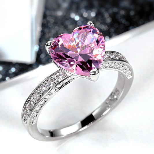 "  BE MINE  "  Heart Shaped Engagement Wedding AAA  Cubic Zirconia  S925 Ring