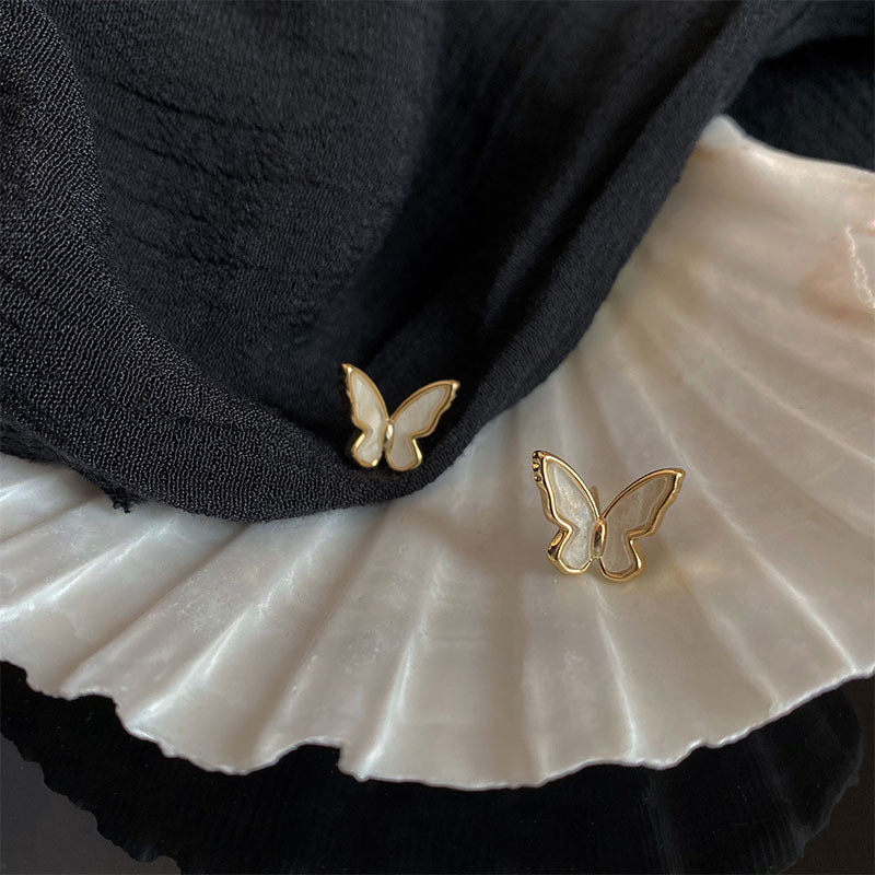 Pearl Iridescent Shell Butterfly Post Back Earrings  (  DROP  SHIPPED  )   🔥  Hot Seller  🔥