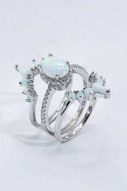 925 Sterling Silver  Opal  Ring