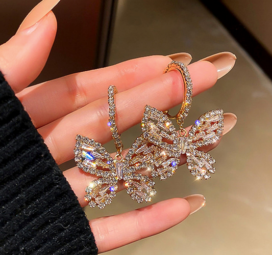 Butterfly Crystal Dangle Earrings