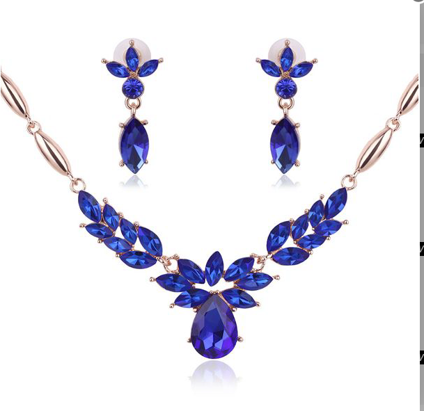 Flashy Blue Necklace Set  ( Sale )