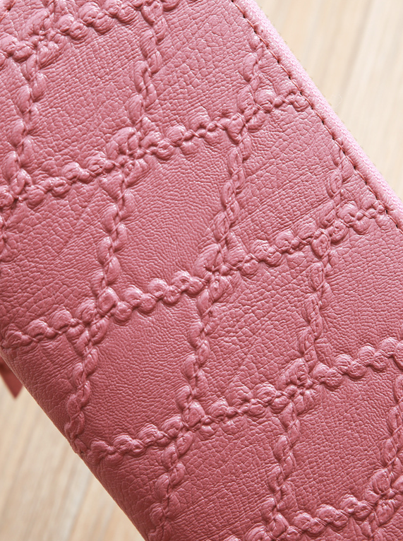 Embossed Zipper Around Woman's Wallet (Pick Color)