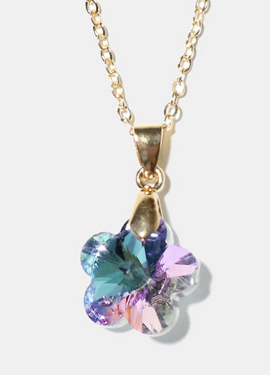 Blue Oil Spill Iridescent Gemstone Necklace   ( Pre Order )