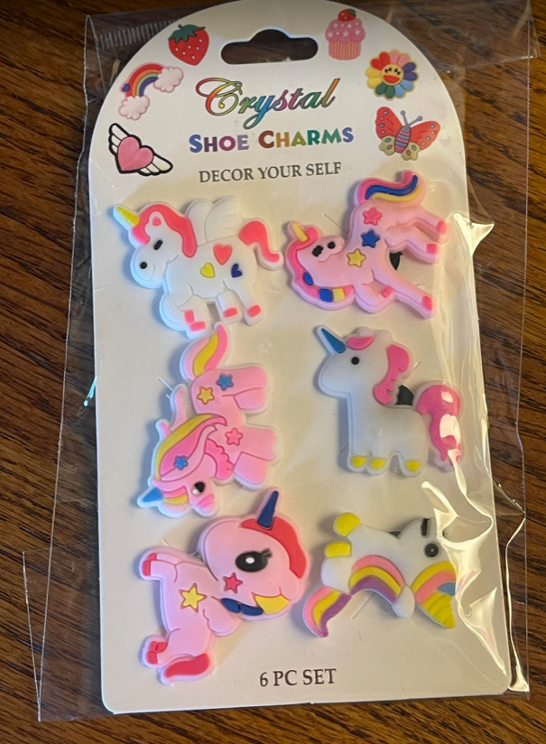 Unicorn 6 pack Shoe charms ( style 1)