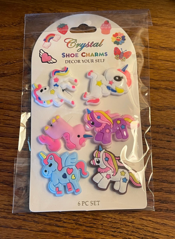 Unicorn 6 pack Shoe charms ( style 2)