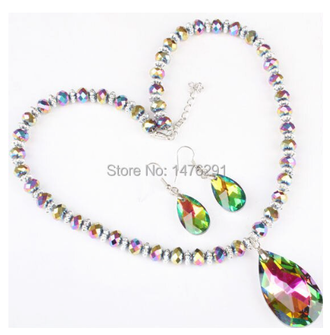 🦄  Classy Colorful  🌈   Oil Spill   🌈   Necklace  Earrings  Set     🔥  SAVINGS   🔥