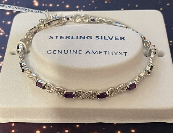 Sterling Silver Genuine Amethyst Infinity Tennis  Bracelet   🔥💜   Oh my....   💜🔥