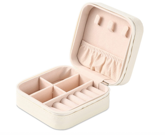 Mini Travel White Jewelry Box