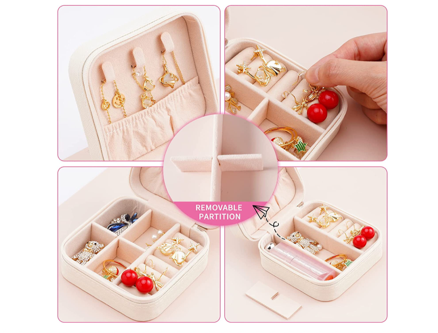 Mini Travel White Jewelry Box