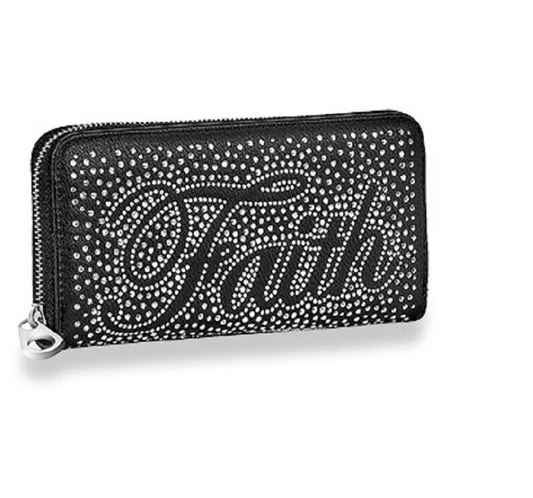 Fashion  " Faith " Crystal Bling Long Wallet