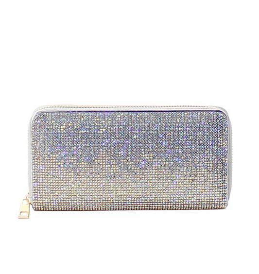 Iridescent Crystal  Bling Long   Wallet