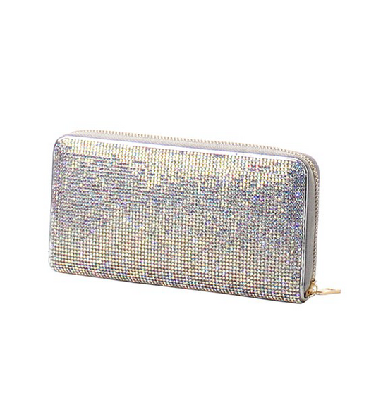 Iridescent Crystal  Bling Long   Wallet