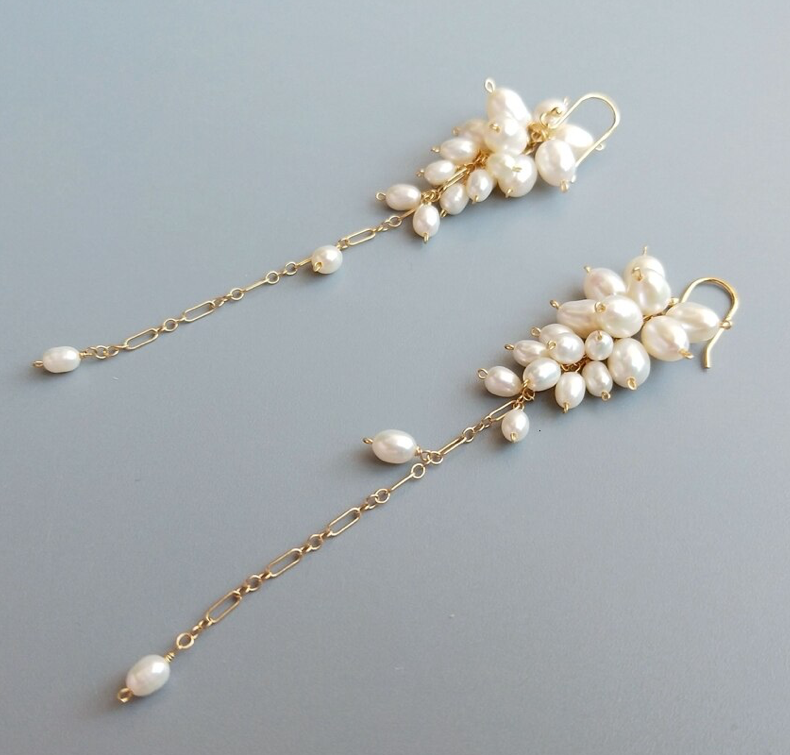 Genuine  Freshwater Pearl   925 Sterling Silver  Earrings