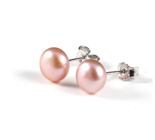 Natural Freshwater  Pearl Stud  Earrings  with Gift Bag