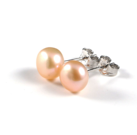 Natural Freshwater  Pearl Stud  Earrings  with Gift Bag