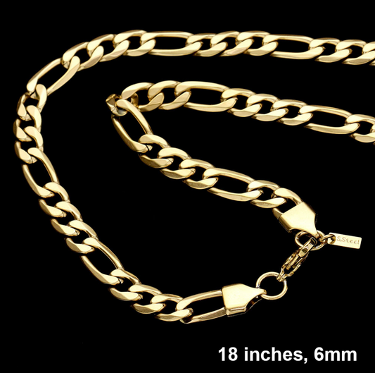 20 INCH, 6mm Stainless Steel Metal Chain Necklace