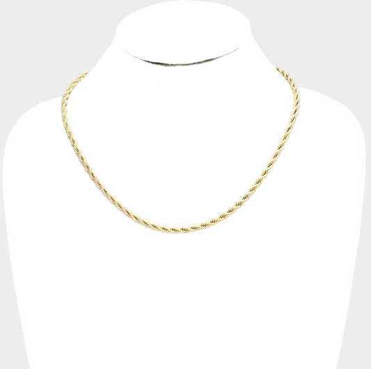 20 INCH, 4mm Gold Stainless Steel Metal Chain Necklace